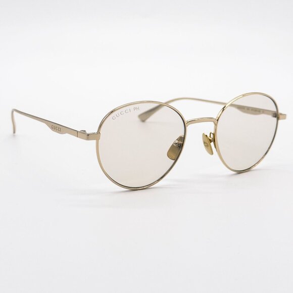 NEW GUCCI GG0337S 001 SUNGLASSES UNISEX GOLD EYEWEAR - Picture 7 of 14